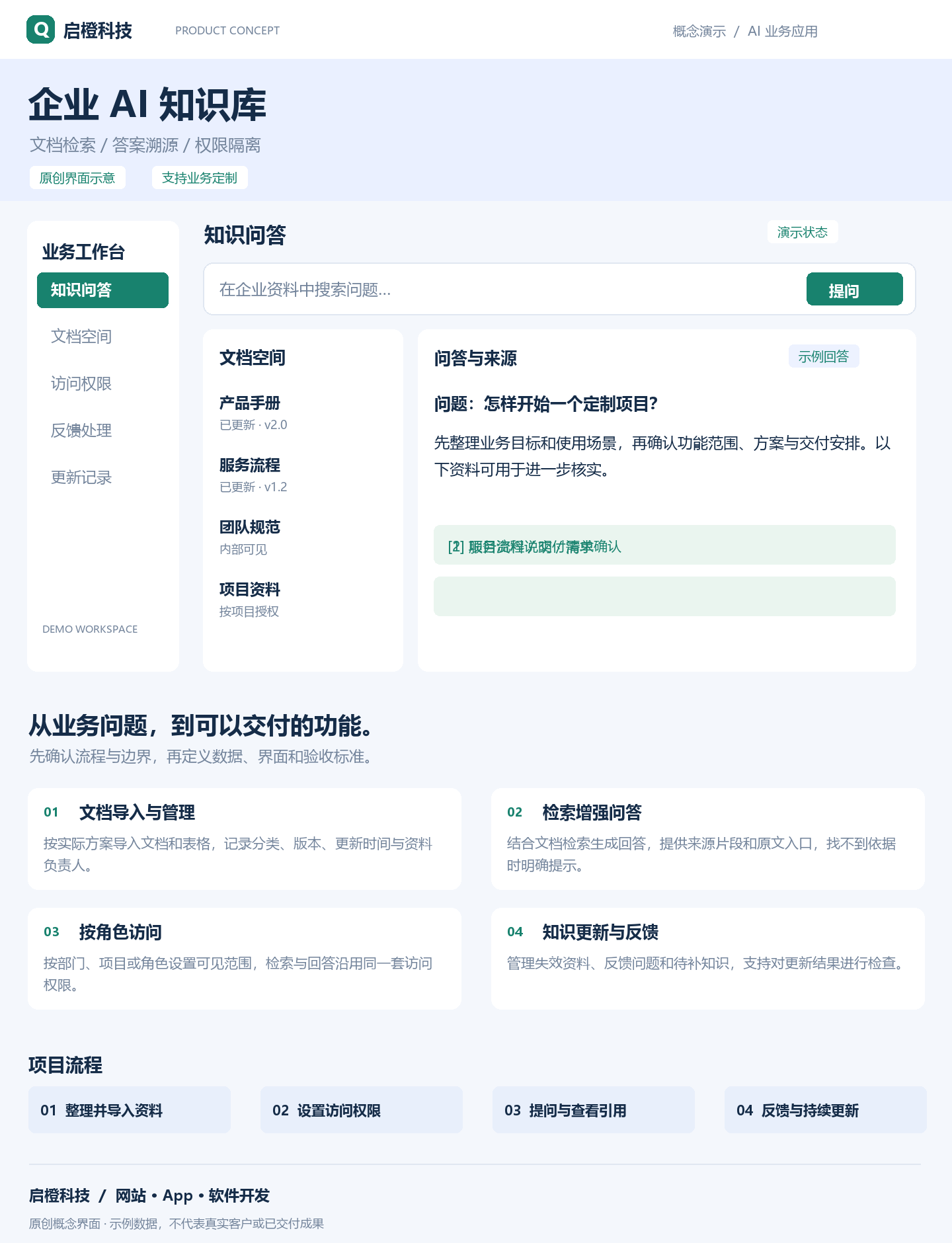 企业 AI 知识库 &middot; 文档问答平台