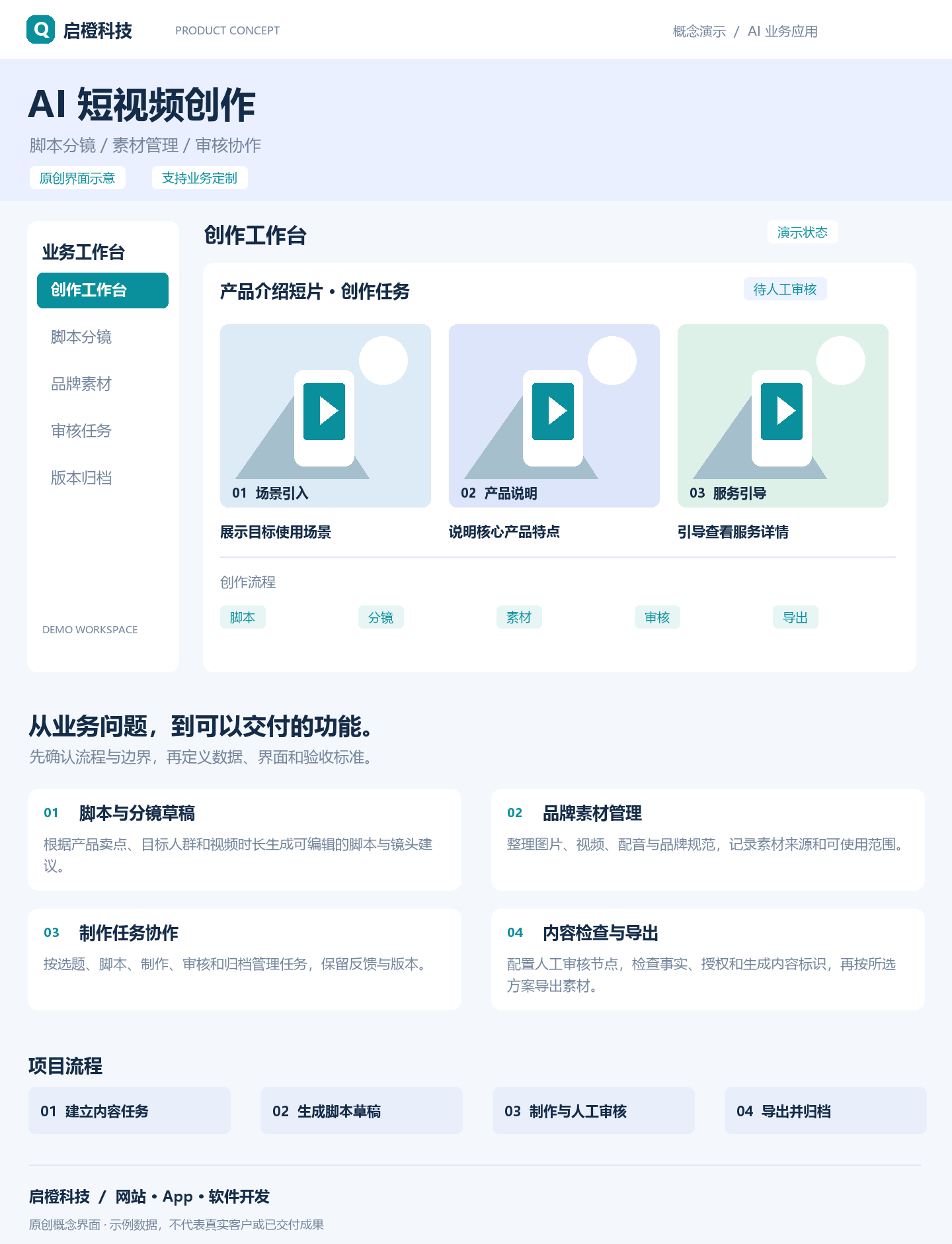 AI 短视频 &middot; 脚本与素材创作台