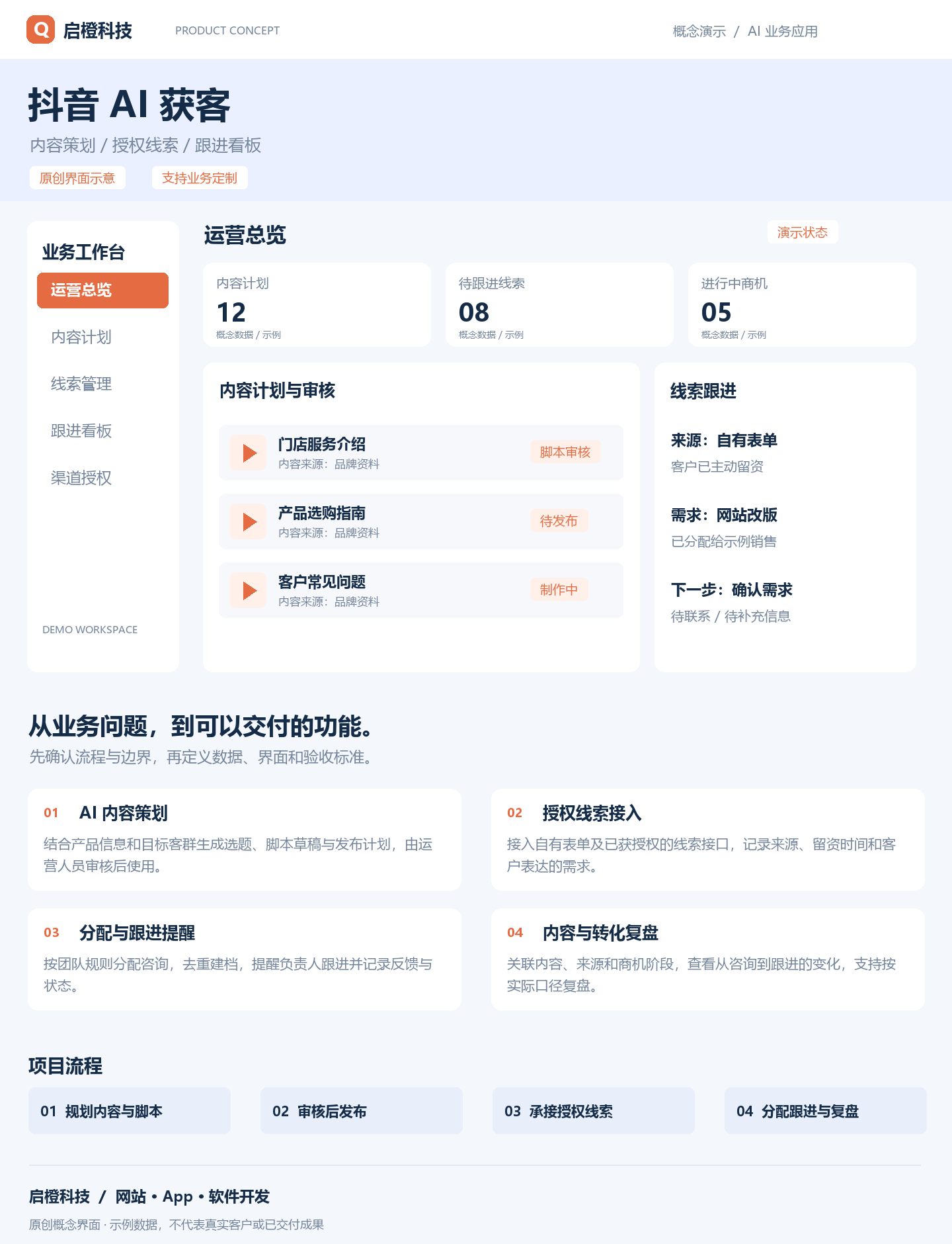 抖音 AI 获客 &middot; 内容与线索运营