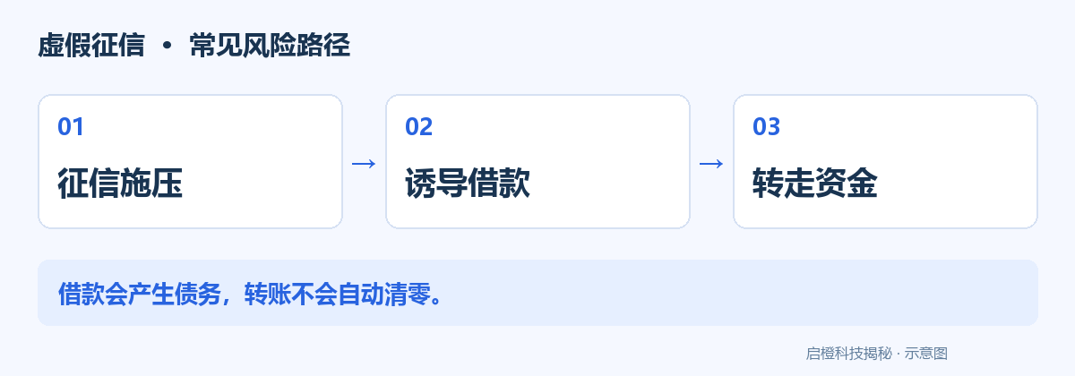让你借钱清空额度,不是在修复征信:风险流程示意图