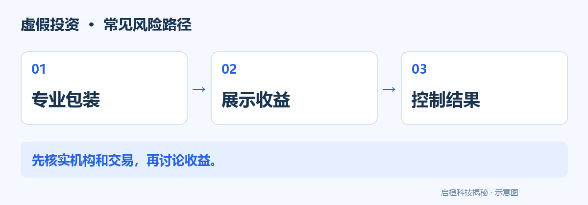 投资App功能齐全,也可能没有真实交易:风险流程示意图