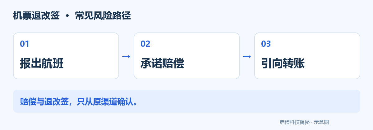 航班信息说得准,也不能证明退改签来电是真的:风险流程示意图