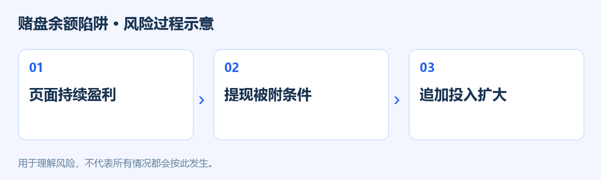 赌盘余额陷阱风险过程示意图