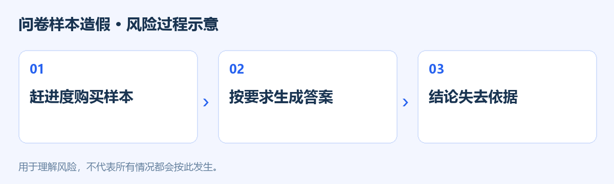 问卷样本造假风险过程示意图
