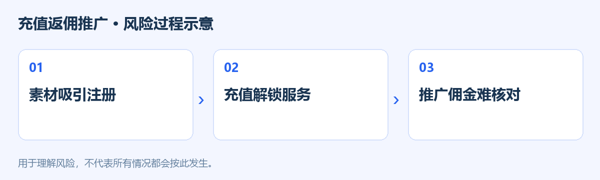 充值返佣推广风险过程示意图