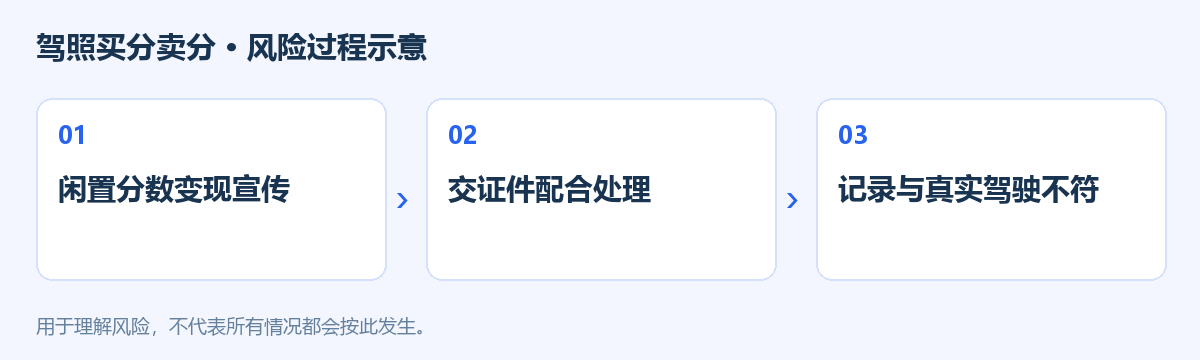 驾照买分卖分风险过程示意图