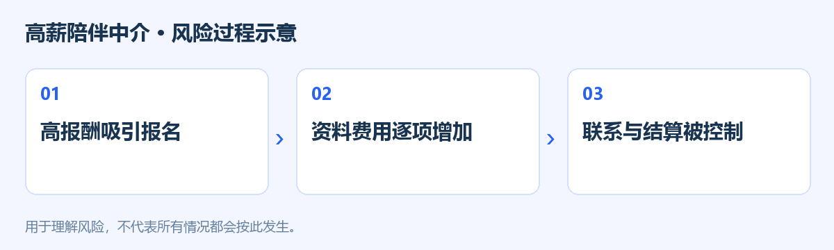 高薪陪伴中介风险过程示意图