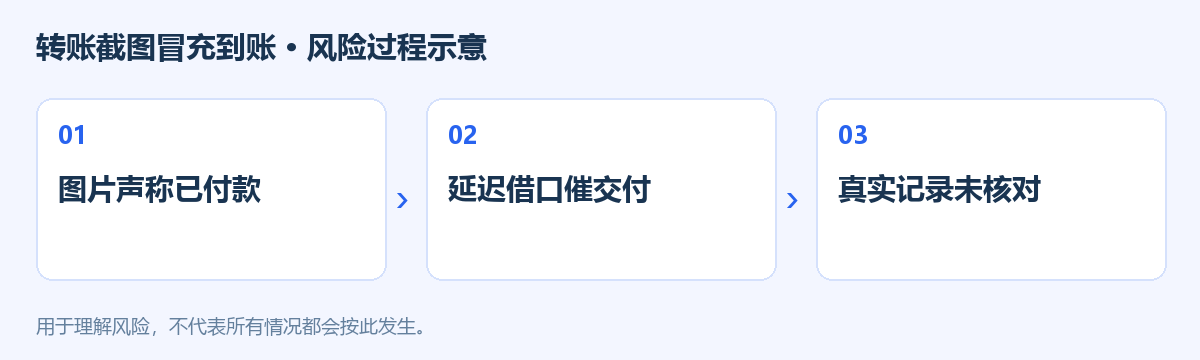转账截图冒充到账风险过程示意图