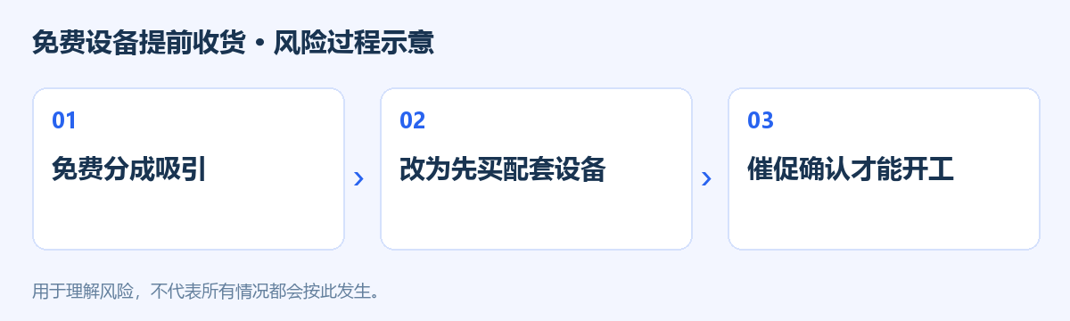 免费设备提前收货风险过程示意图