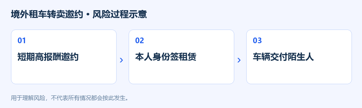 境外租车转卖邀约风险过程示意图