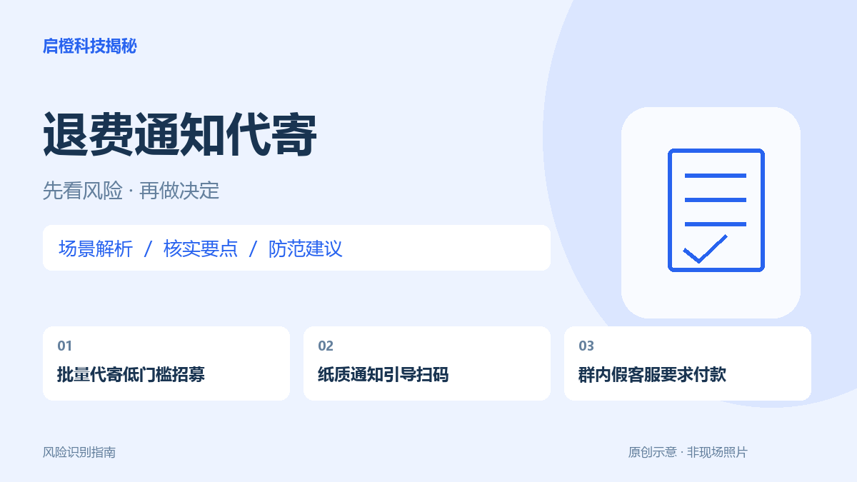 代发快递里只有退费二维码：接单前先核实委托方和通知内容