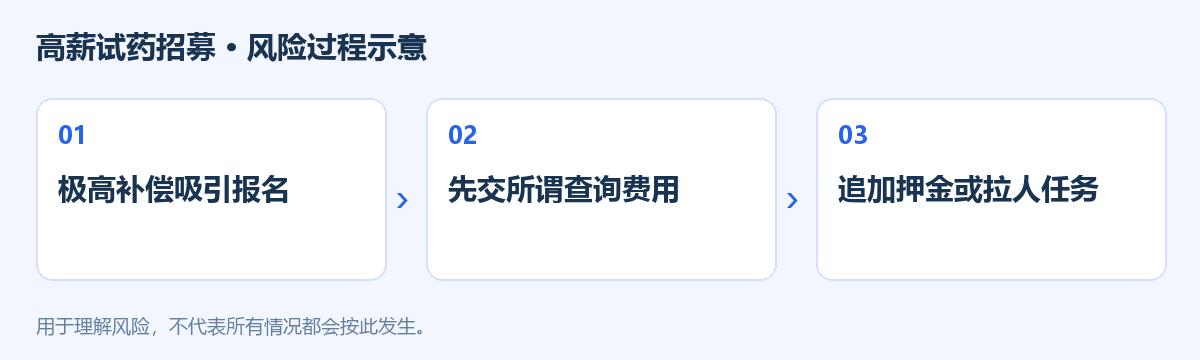 高薪试药招募风险过程示意图