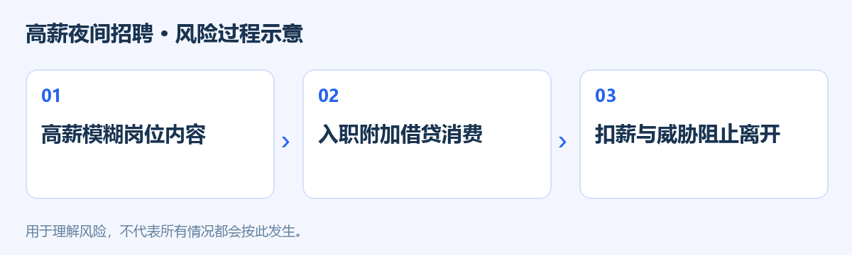 高薪夜间招聘风险过程示意图