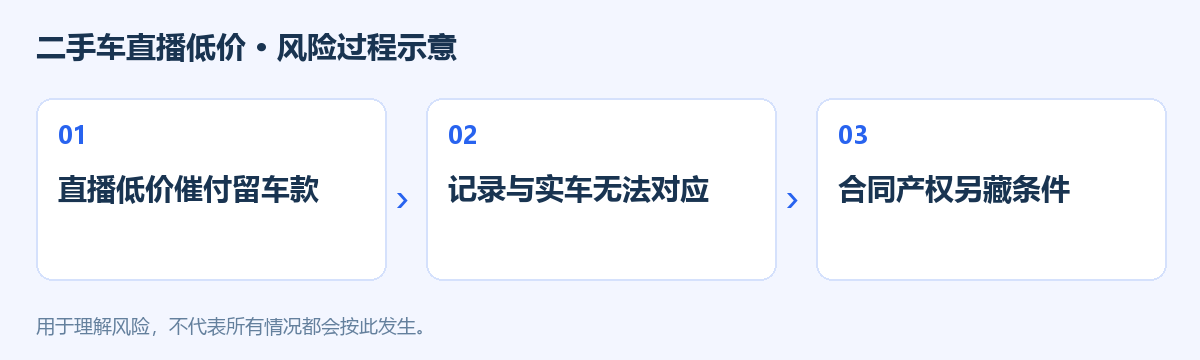 二手车直播低价风险过程示意图