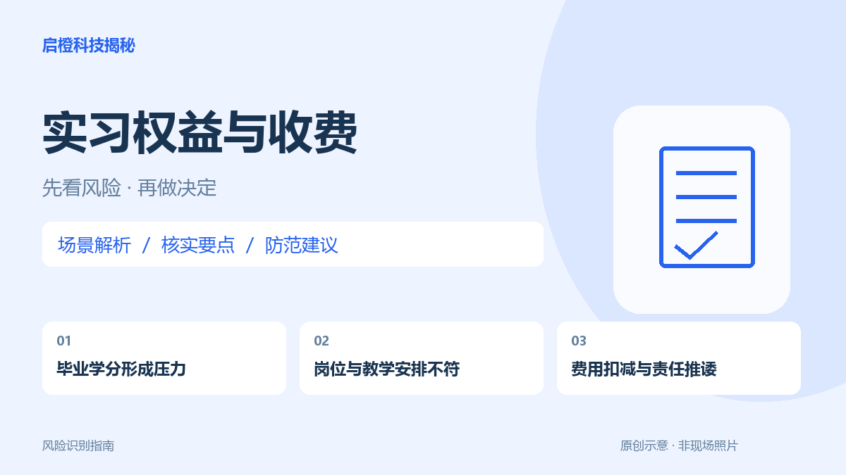 以学分要求接受不合理实习?岗位、报酬和安全都应有明确保障