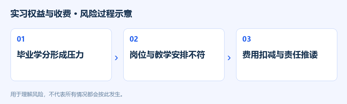 实习权益与收费风险过程示意图