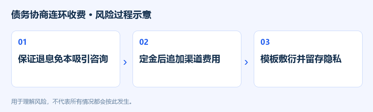 债务协商连环收费风险过程示意图