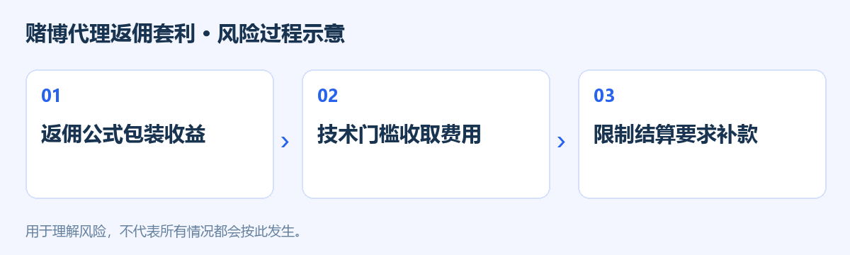 赌博代理返佣套利风险过程示意图