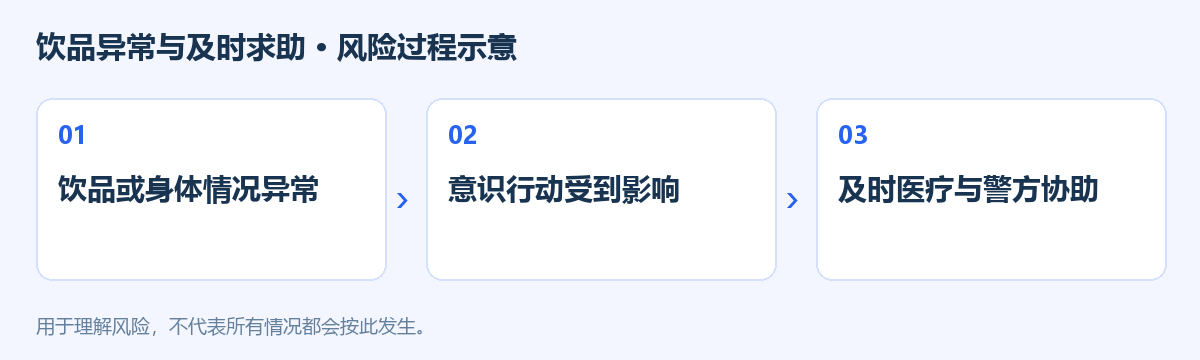 饮品异常与及时求助风险过程示意图