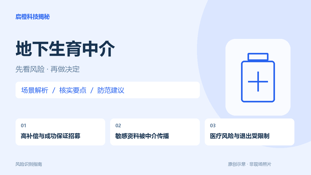 高额补偿、包成功生育套餐：别把健康和个人资料交给地下中介