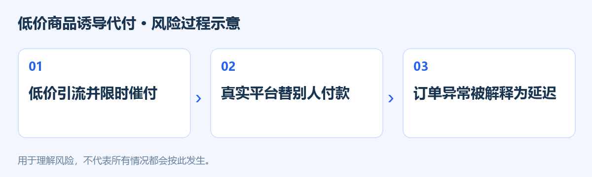 低价商品诱导代付风险过程示意图