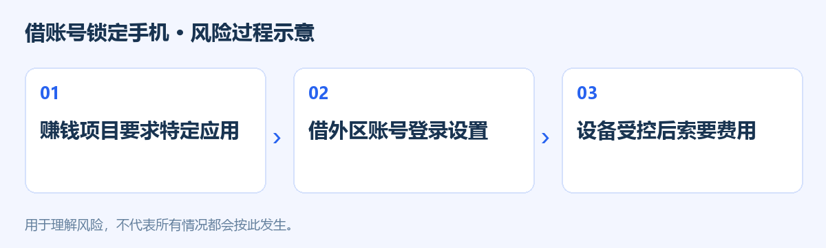 借账号锁定手机风险过程示意图