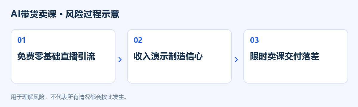 AI带货卖课风险过程示意图