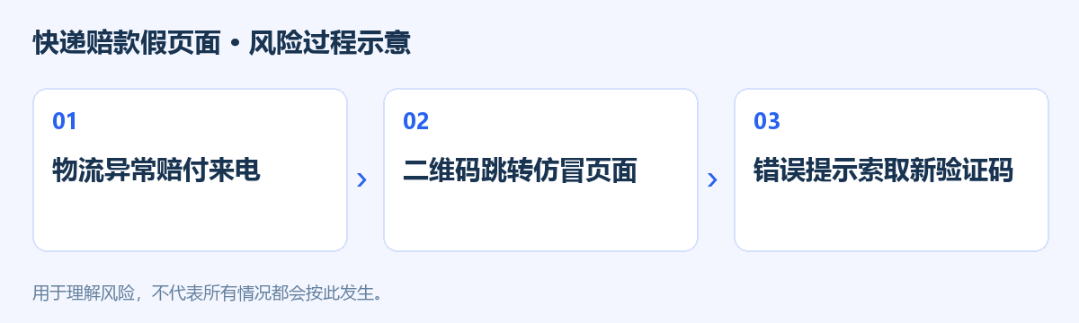 快递赔款假页面风险过程示意图