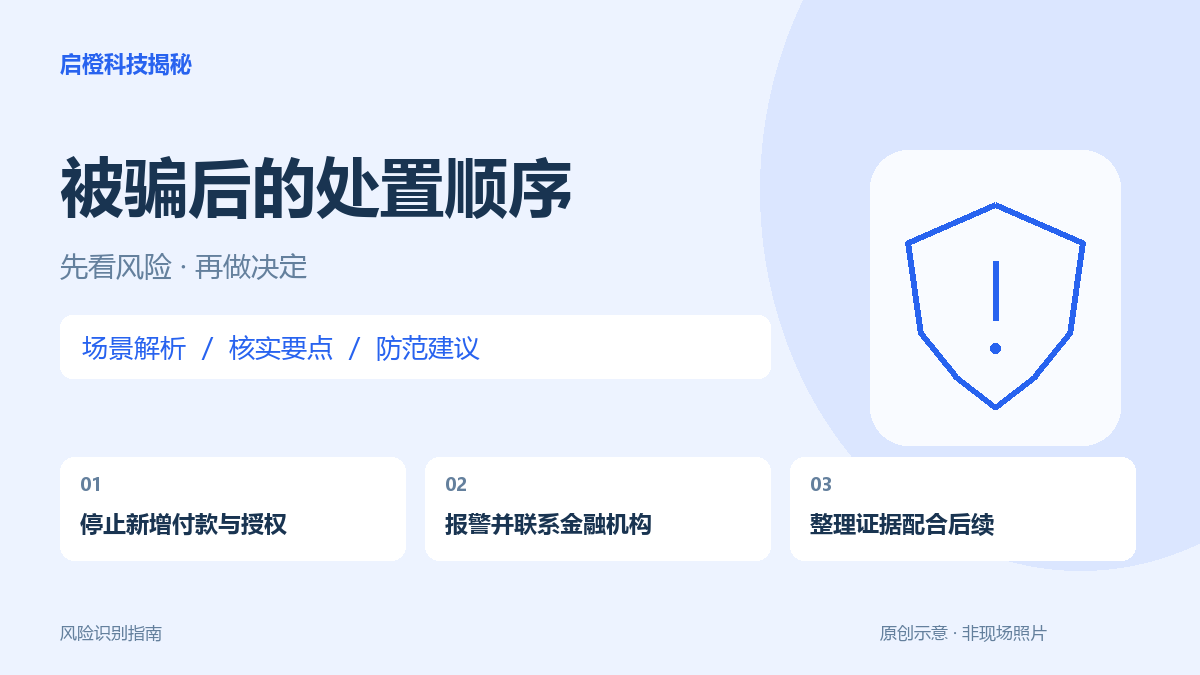 发现被骗先做什么?停止操作、报警、联系金融机构和保存证据