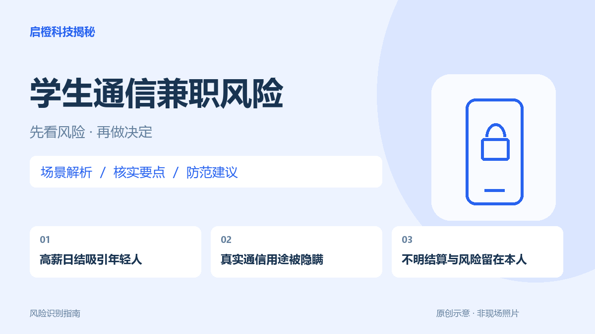 高薪兼职只要手机和电话卡?先弄清真实通信用途,别让年龄成为侥幸