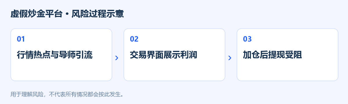 虚假炒金平台风险过程示意图