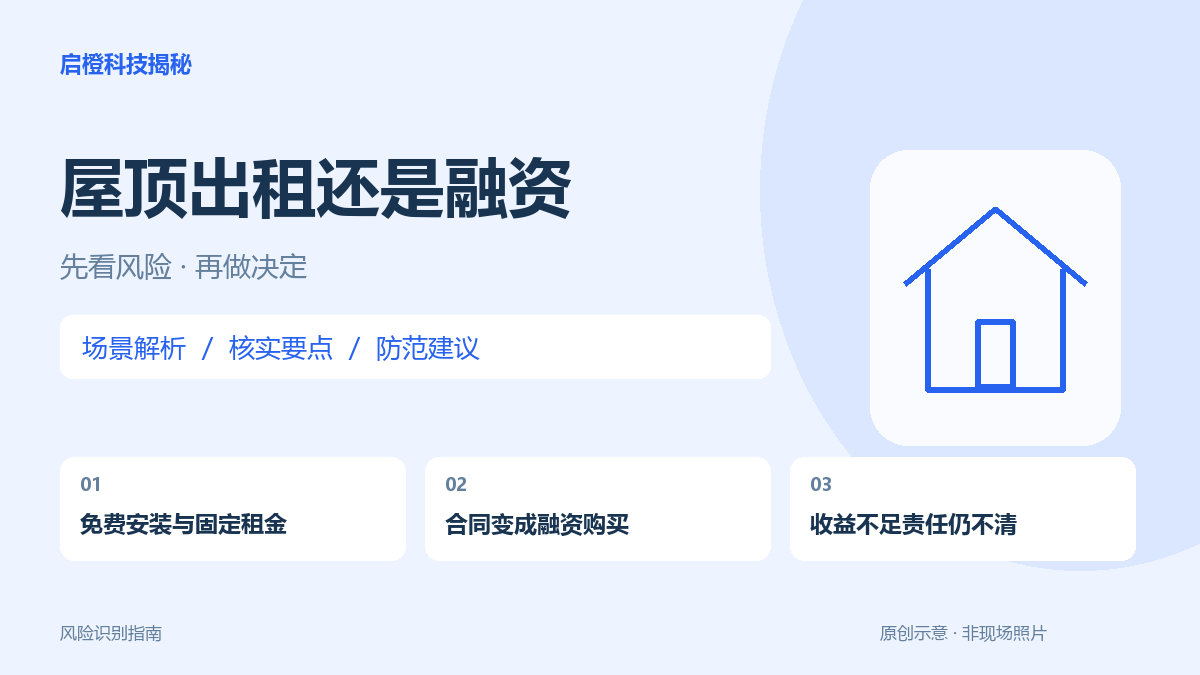 屋顶免费装光伏,签的却是融资租赁?先分清谁借款、谁还钱